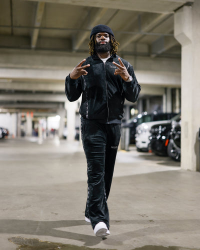 Jamree Kromah wearing Seizor Studios