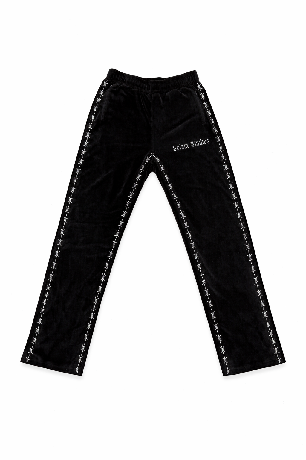 Velour Track Pants -Black