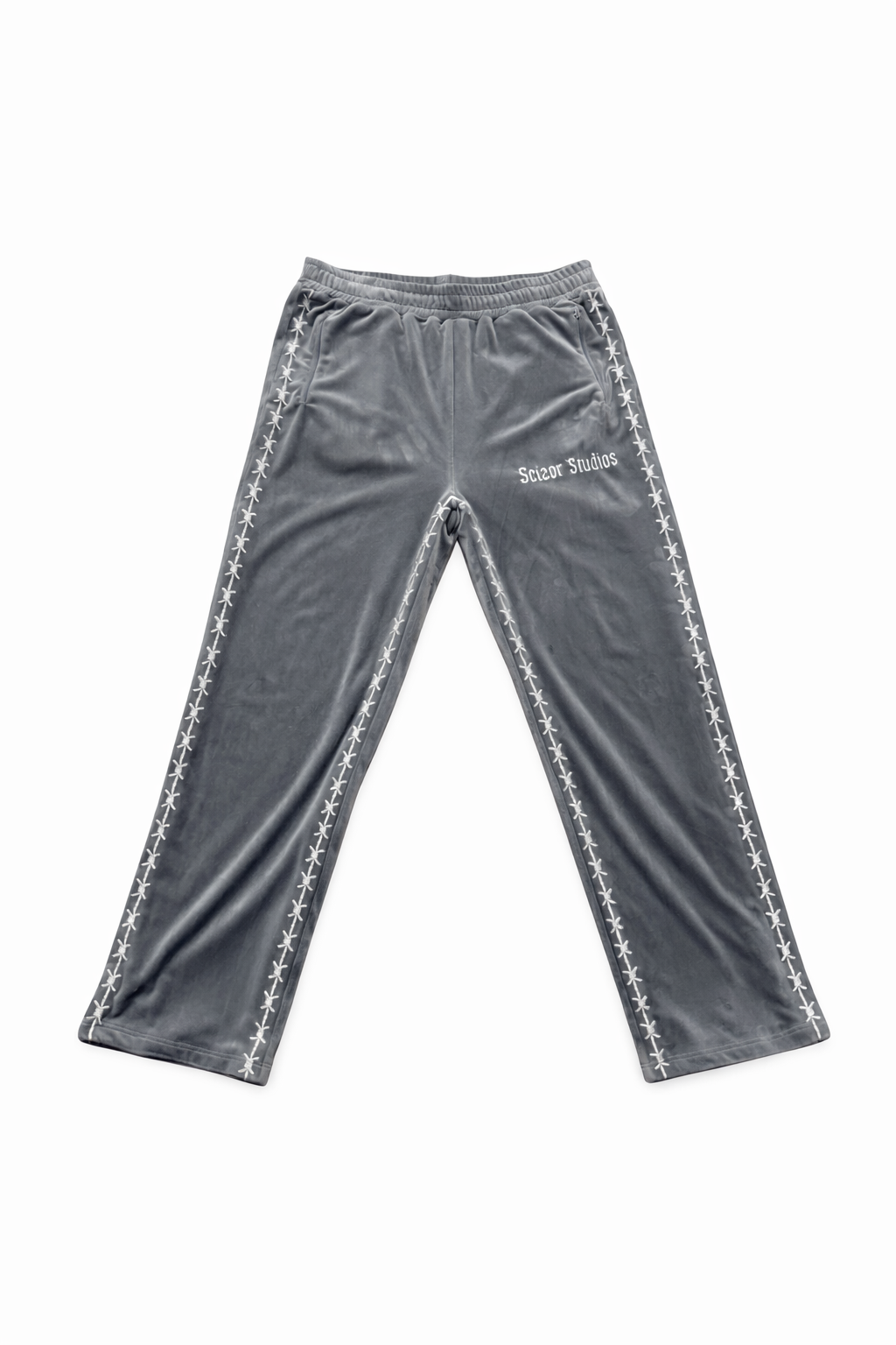 Velour Track Pants -Ash