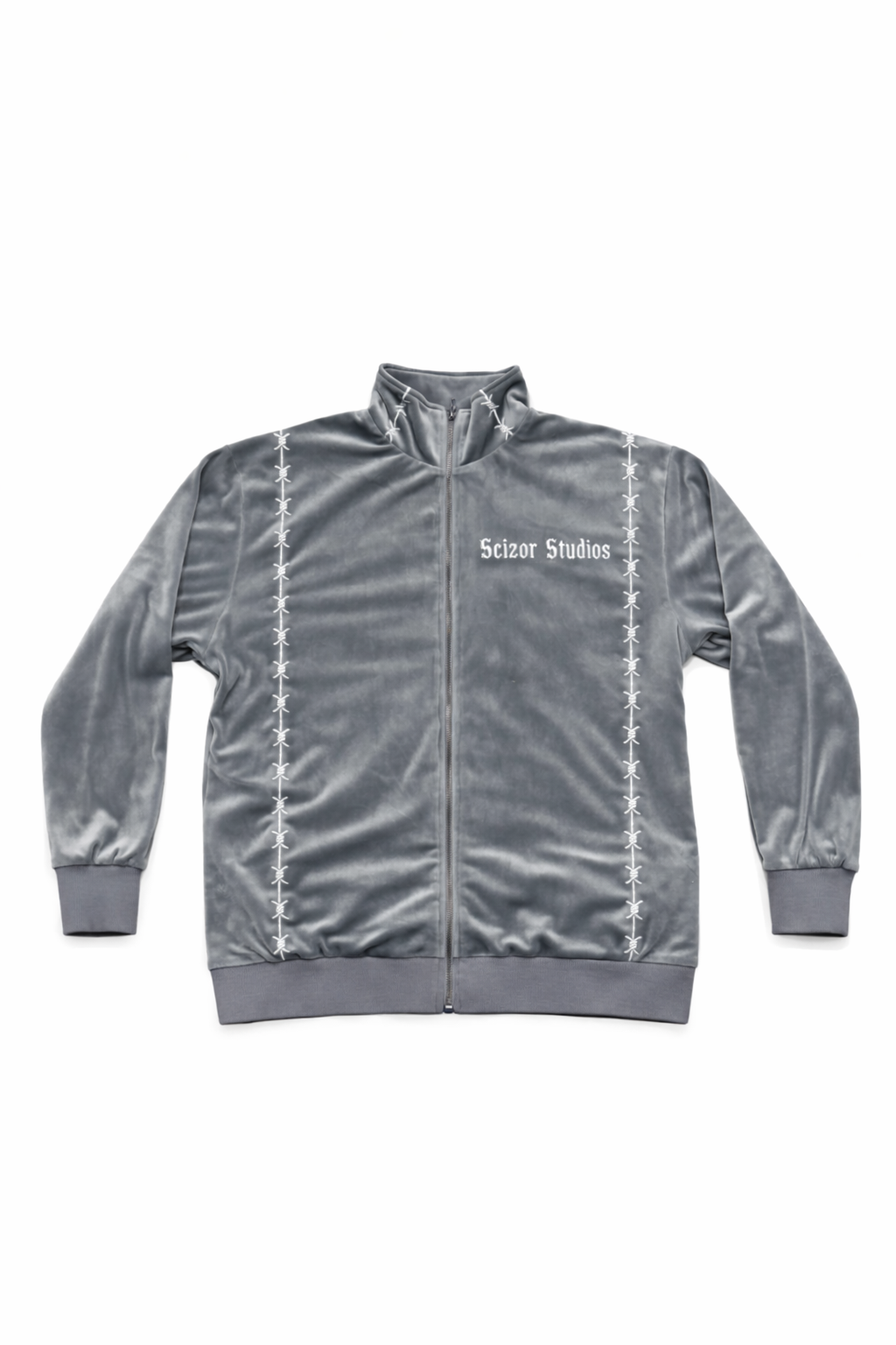 Velour Track Jacket -Ash