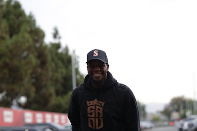 Mohamed Sanu Sr. wearing Seizor Studios